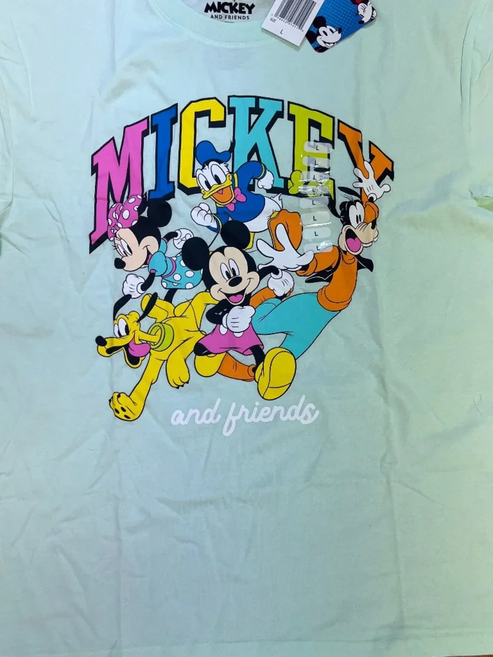 Disney Mickey Mouse & Friends T-Shirt Mens Large Mint Green Graphic Tee NWT